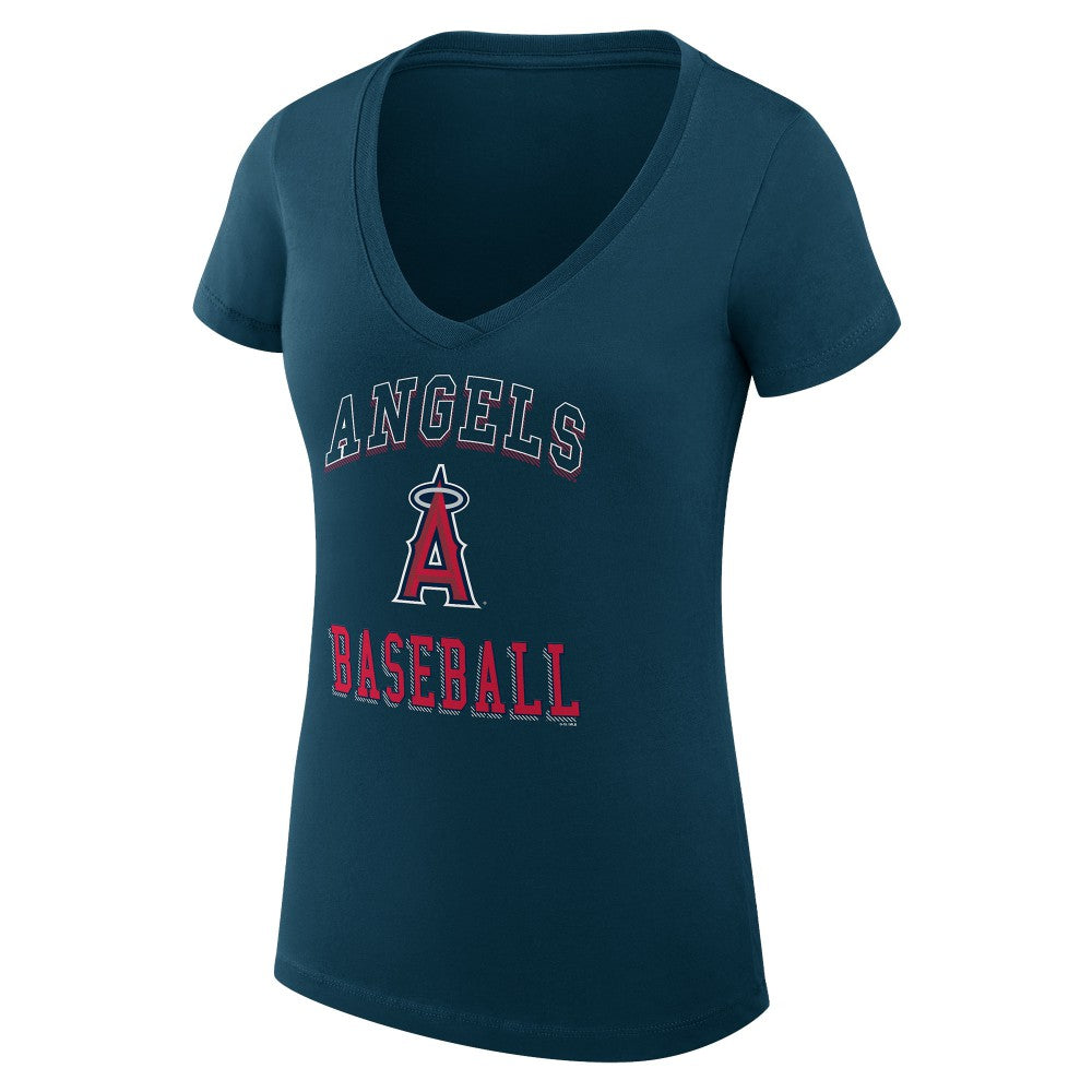 Los Angeles Angels G-III 4Her by Carl Banks Women's Super-Slim Fit Lightweight Team Logo Graphic V-Neck T-Shirt - MLB T-shirts