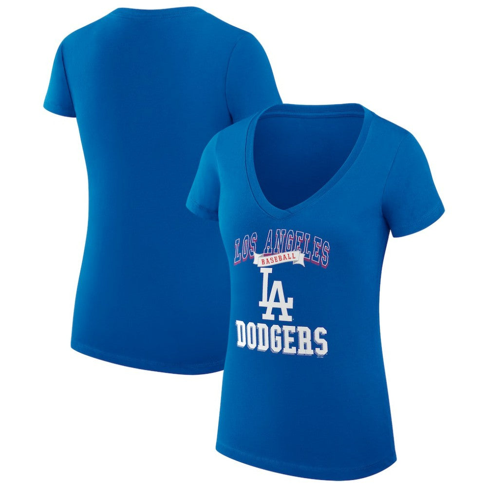 Los Angeles Dodgers G-III 4Her by Carl Banks Women's Super-Slim Fit Lightweight Team Logo Graphic V-Neck T-Shirt - MLB T-shirts