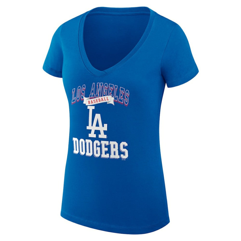 Los Angeles Dodgers G-III 4Her by Carl Banks Women's Super-Slim Fit Lightweight Team Logo Graphic V-Neck T-Shirt - MLB T-shirts