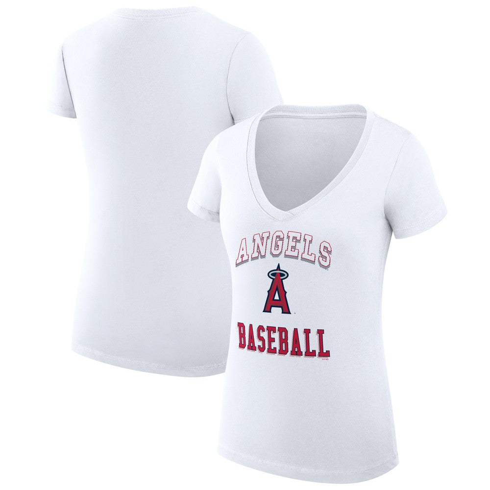 Los Angeles Angels G-III 4Her by Carl Banks Women's Super-Slim Fit Lightweight Team Logo Graphic V-Neck T-Shirt - MLB T-shirts