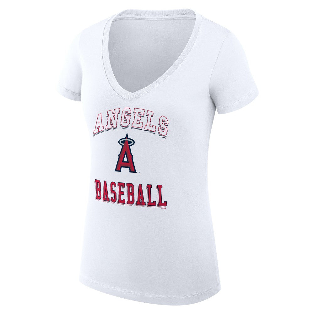 Los Angeles Angels G-III 4Her by Carl Banks Women's Super-Slim Fit Lightweight Team Logo Graphic V-Neck T-Shirt - MLB T-shirts