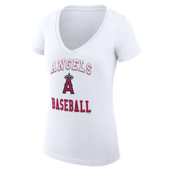 Los Angeles Angels G-III 4Her by Carl Banks Women's Super-Slim Fit Lightweight Team Logo Graphic V-Neck T-Shirt - MLB T-shirts