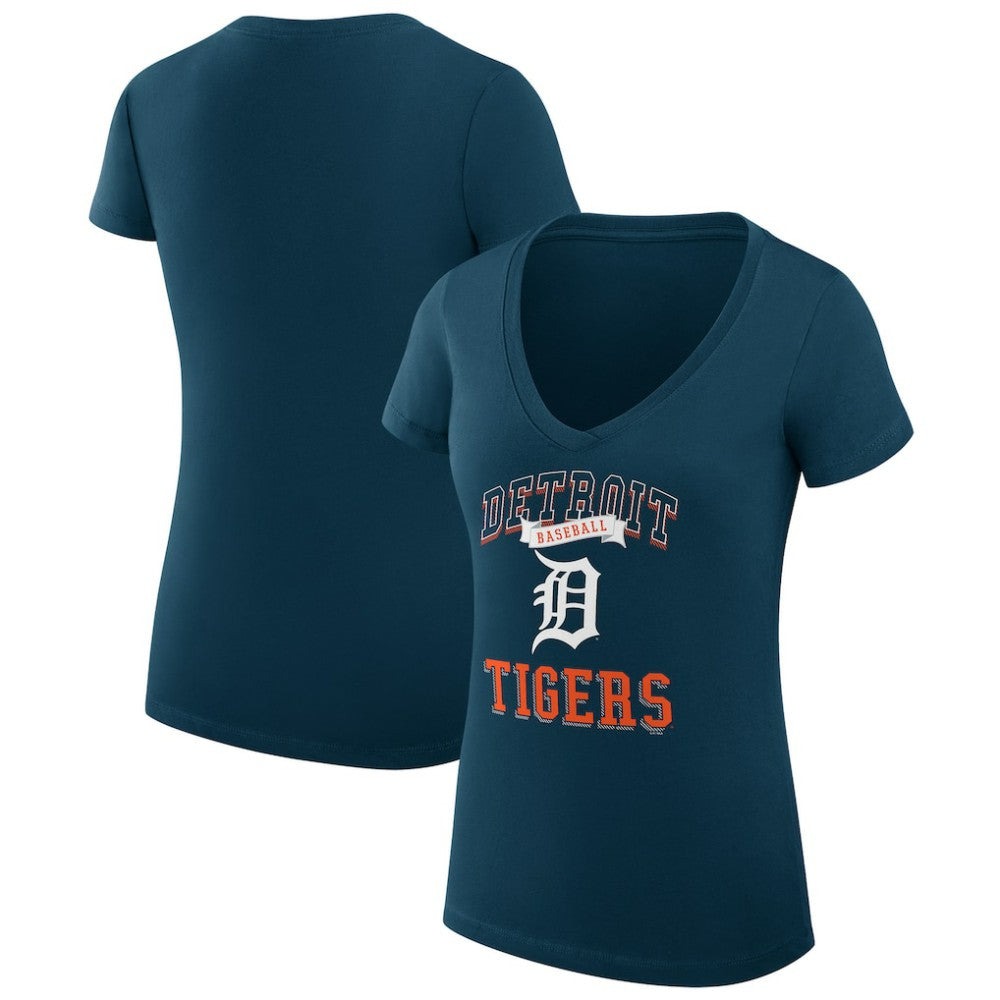 Detroit Tigers G-III 4Her by Carl Banks Women's Super-Slim Fit Lightweight Team Logo Graphic V-Neck T-Shirt - MLB T-shirts