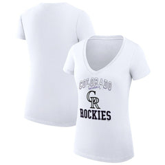 Colorado Rockies G-III 4Her by Carl Banks Women's Super-Slim Fit Lightweight Team Logo Graphic V-Neck T-Shirt - MLB T-shirts