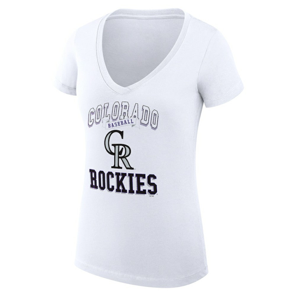 Colorado Rockies G-III 4Her by Carl Banks Women's Super-Slim Fit Lightweight Team Logo Graphic V-Neck T-Shirt - MLB T-shirts