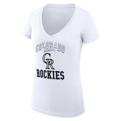 Colorado Rockies G-III 4Her by Carl Banks Women's Super-Slim Fit Lightweight Team Logo Graphic V-Neck T-Shirt - MLB T-shirts