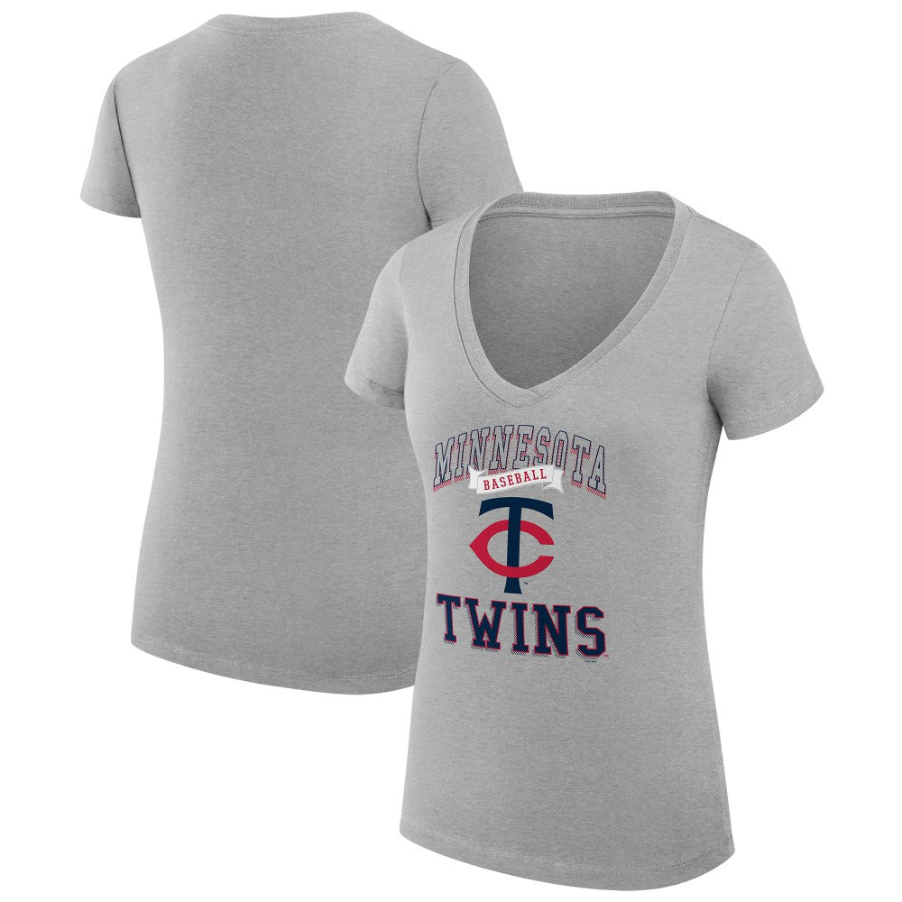 Minnesota Twins G-III 4Her by Carl Banks Women's Super-Slim Fit Lightweight Team Logo Graphic V-Neck T-Shirt - MLB T-shirts