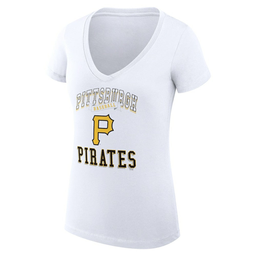 Pittsburgh Pirates G-III 4Her by Carl Banks Women's Super-Slim Fit Lightweight Team Logo Graphic V-Neck T-Shirt - MLB T-shirts