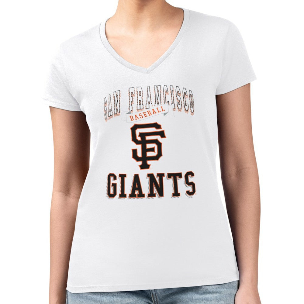 San Francisco Giants G-III 4Her by Carl Banks Women's Super-Slim Fit Lightweight Team Logo Graphic V-Neck T-Shirt - MLB T-shirts