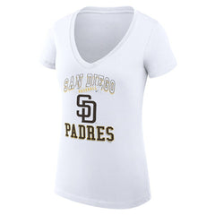 San Diego Padres G-III 4Her by Carl Banks Women's Super-Slim Fit Lightweight Team Logo Graphic V-Neck T-Shirt - MLB T-shirts