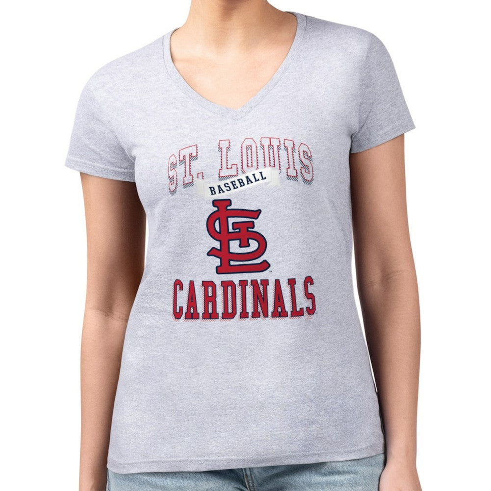 St. Louis Cardinals G-III 4Her by Carl Banks Women's Super-Slim Fit Lightweight Team Logo Graphic V-Neck T-Shirt - MLB T-shirts