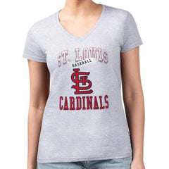 St. Louis Cardinals G-III 4Her by Carl Banks Women's Super-Slim Fit Lightweight Team Logo Graphic V-Neck T-Shirt - MLB T-shirts