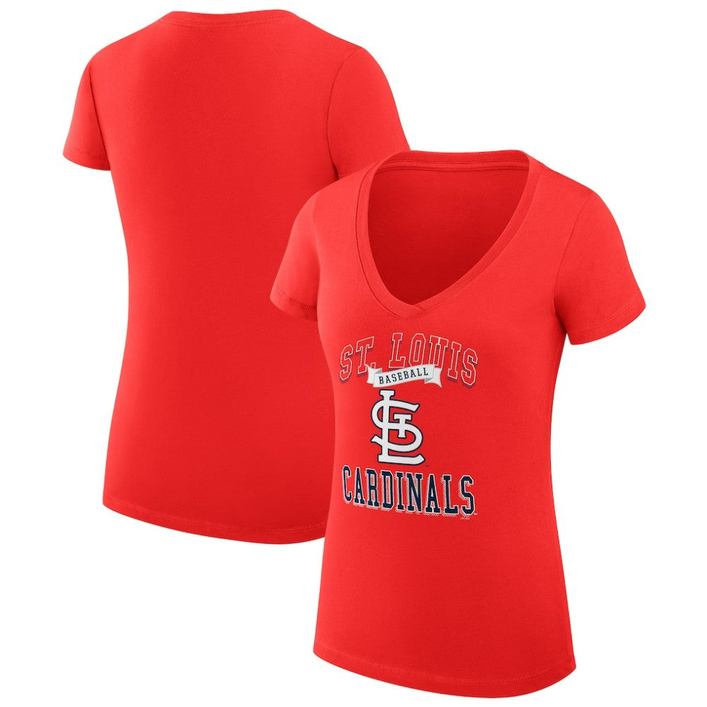 St. Louis Cardinals G-III 4Her by Carl Banks Women's Super-Slim Fit Lightweight Team Logo Graphic V-Neck T-Shirt - MLB T-shirts