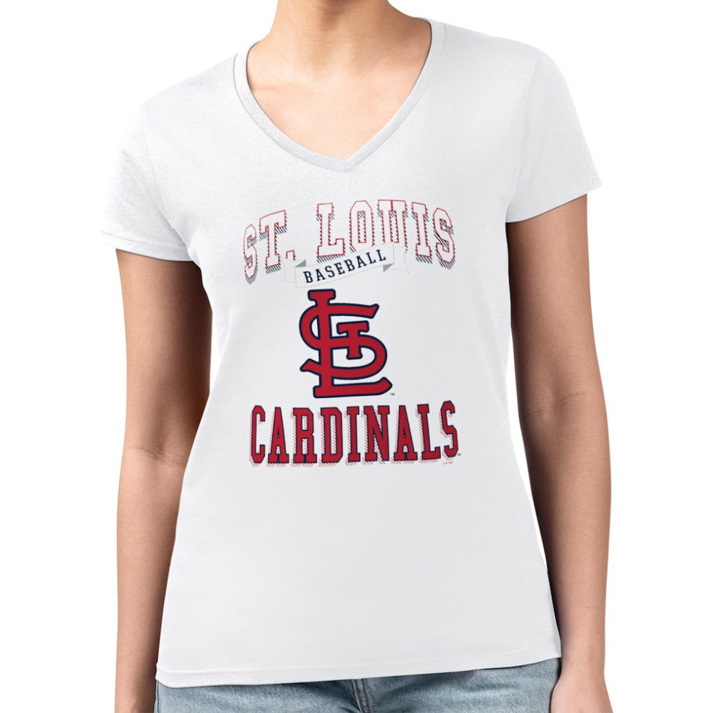 St. Louis Cardinals G-III 4Her by Carl Banks Women's Super-Slim Fit Lightweight Team Logo Graphic V-Neck T-Shirt - MLB T-shirts
