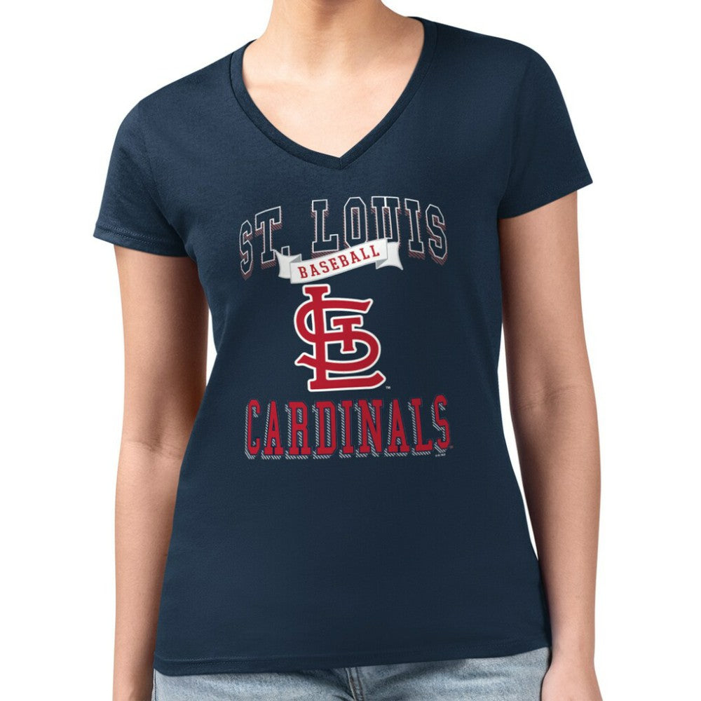 St. Louis Cardinals G-III 4Her by Carl Banks Women's Super-Slim Fit Lightweight Team Logo Graphic V-Neck T-Shirt - MLB T-shirts