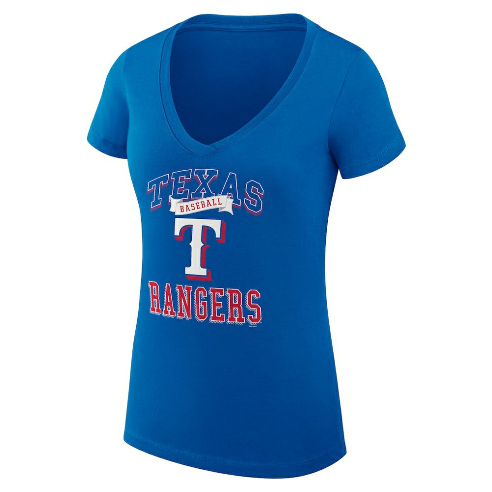 Texas Rangers G-III 4Her by Carl Banks Women's Super-Slim Fit Lightweight Team Logo Graphic V-Neck T-Shirt - MLB T-shirts