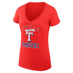 Texas Rangers G-III 4Her by Carl Banks Women's Super-Slim Fit Lightweight Team Logo Graphic V-Neck T-Shirt - MLB T-shirts