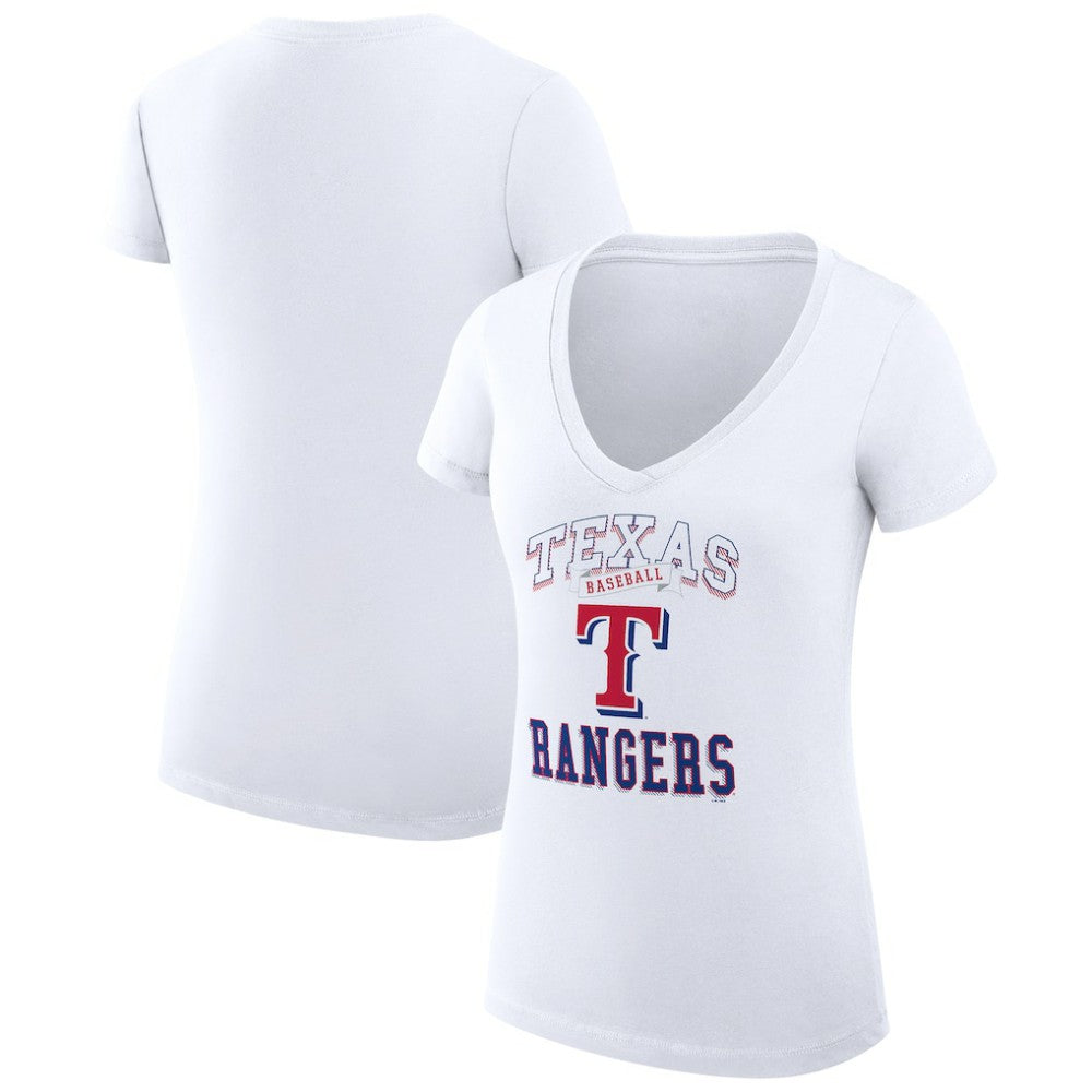 Texas Rangers G-III 4Her by Carl Banks Women's Super-Slim Fit Lightweight Team Logo Graphic V-Neck T-Shirt - MLB T-shirts