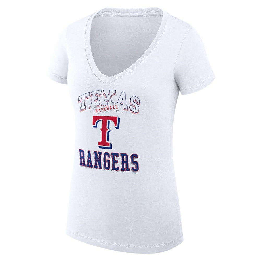 Texas Rangers G-III 4Her by Carl Banks Women's Super-Slim Fit Lightweight Team Logo Graphic V-Neck T-Shirt - MLB T-shirts