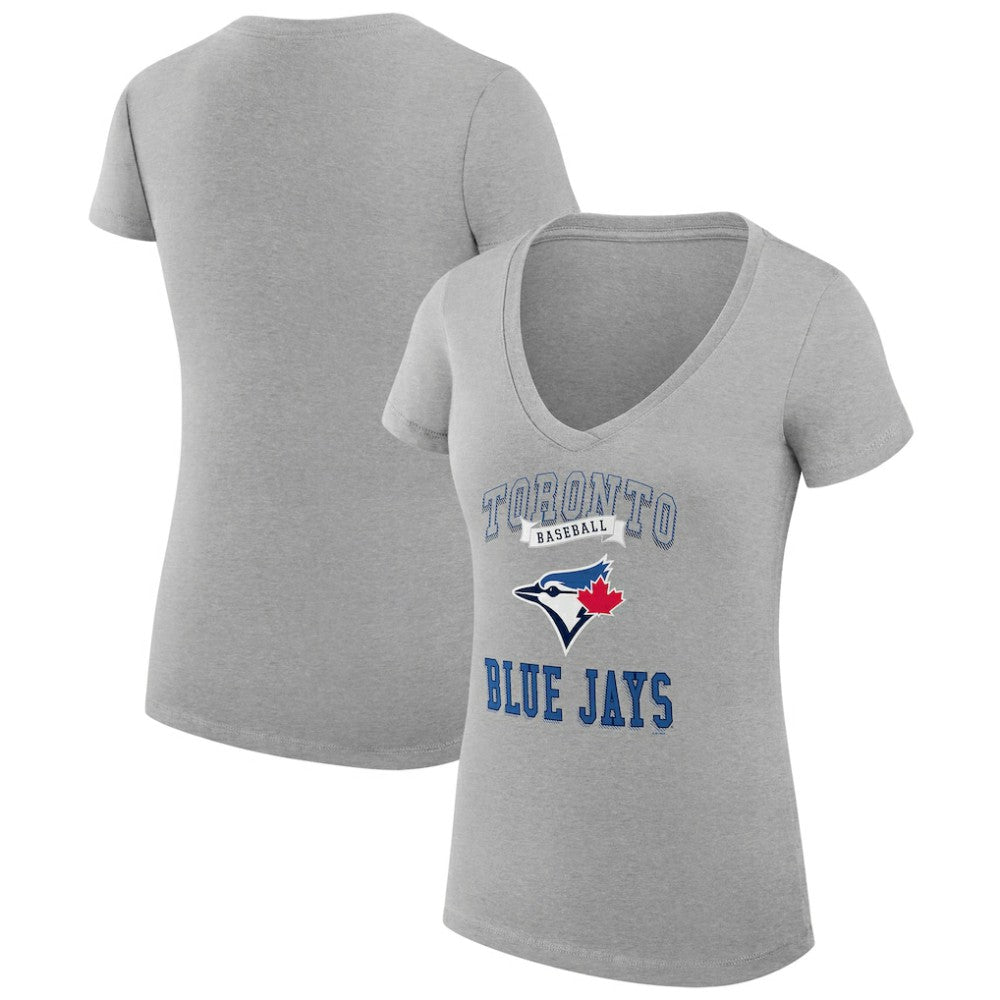Toronto Blue Jays G-III 4Her by Carl Banks Women's Super-Slim Fit Lightweight Team Logo Graphic V-Neck T-Shirt - MLB T-shirts