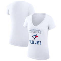 Toronto Blue Jays G-III 4Her by Carl Banks Women's Super-Slim Fit Lightweight Team Logo Graphic V-Neck T-Shirt - MLB T-shirts