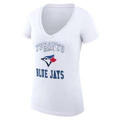 Toronto Blue Jays G-III 4Her by Carl Banks Women's Super-Slim Fit Lightweight Team Logo Graphic V-Neck T-Shirt - MLB T-shirts