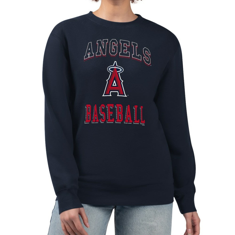 Los Angeles Angels G-III 4Her by Carl Banks Women's Team Logo Graphic Tri-Blend Fleece Pullover Sweatshirt - MLB Pullover
