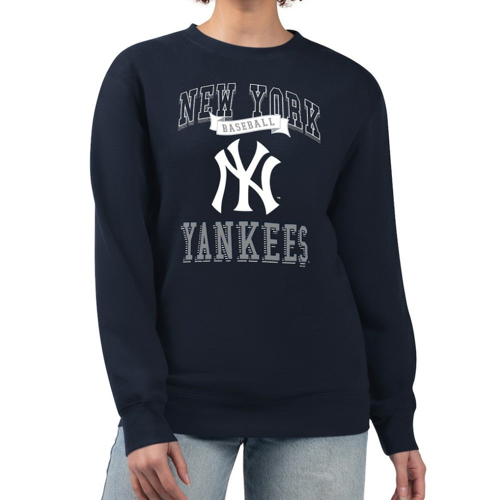 New York Yankees G-III 4Her by Carl Banks Women's Team Logo Graphic Tri-Blend Fleece Pullover Sweatshirt - MLB Pullover