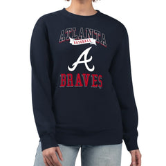 Atlanta Braves G-III 4Her by Carl Banks Women's Team Logo Graphic Tri-Blend Fleece Pullover Sweatshirt - MLB Pullover