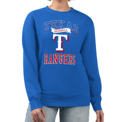 Texas Rangers G-III 4Her by Carl Banks Women's Team Logo Graphic Tri-Blend Fleece Pullover Sweatshirt - MLB Pullover