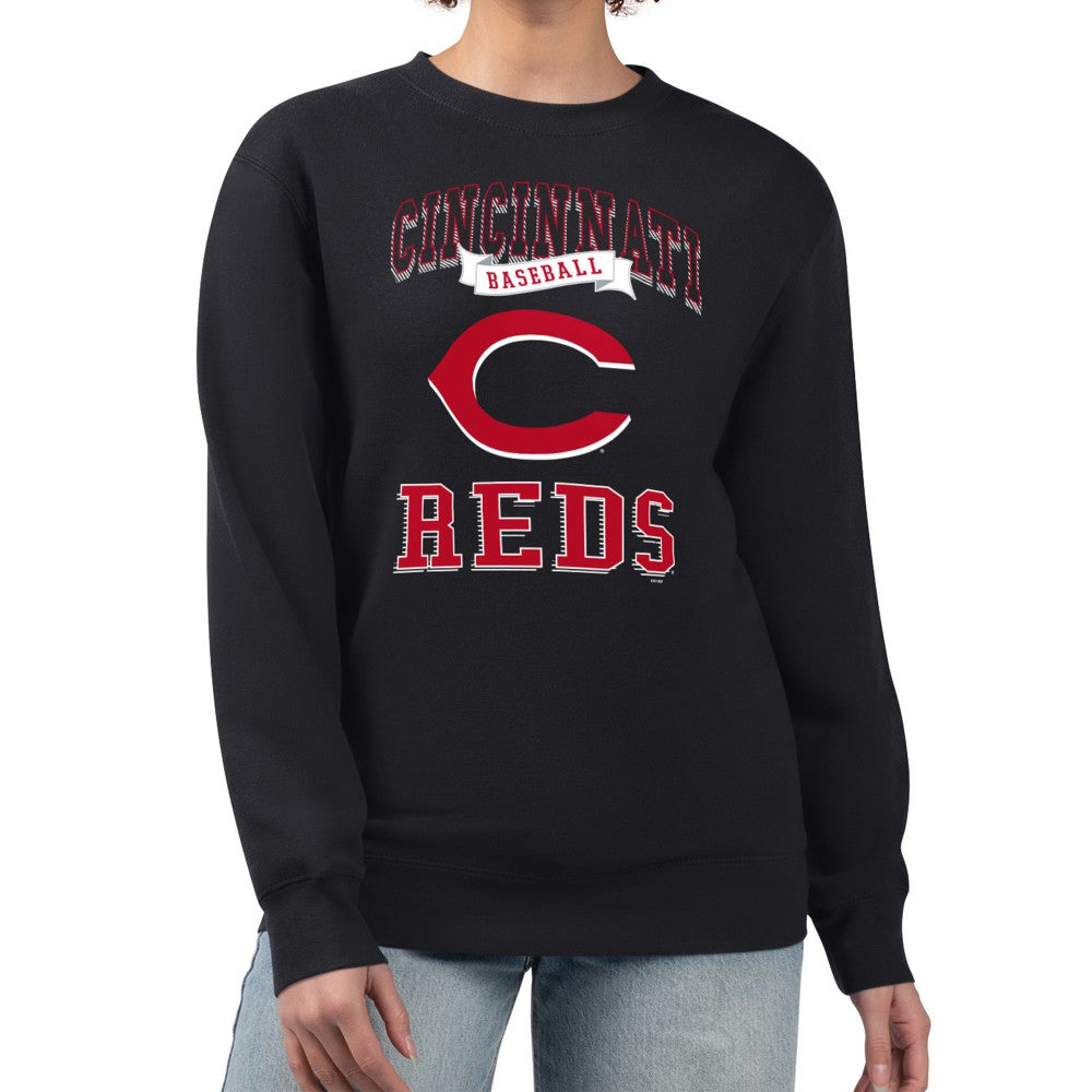 Cincinnati Reds G-III 4Her by Carl Banks Women's Team Logo Graphic Tri-Blend Fleece Pullover Sweatshirt - MLB Pullover