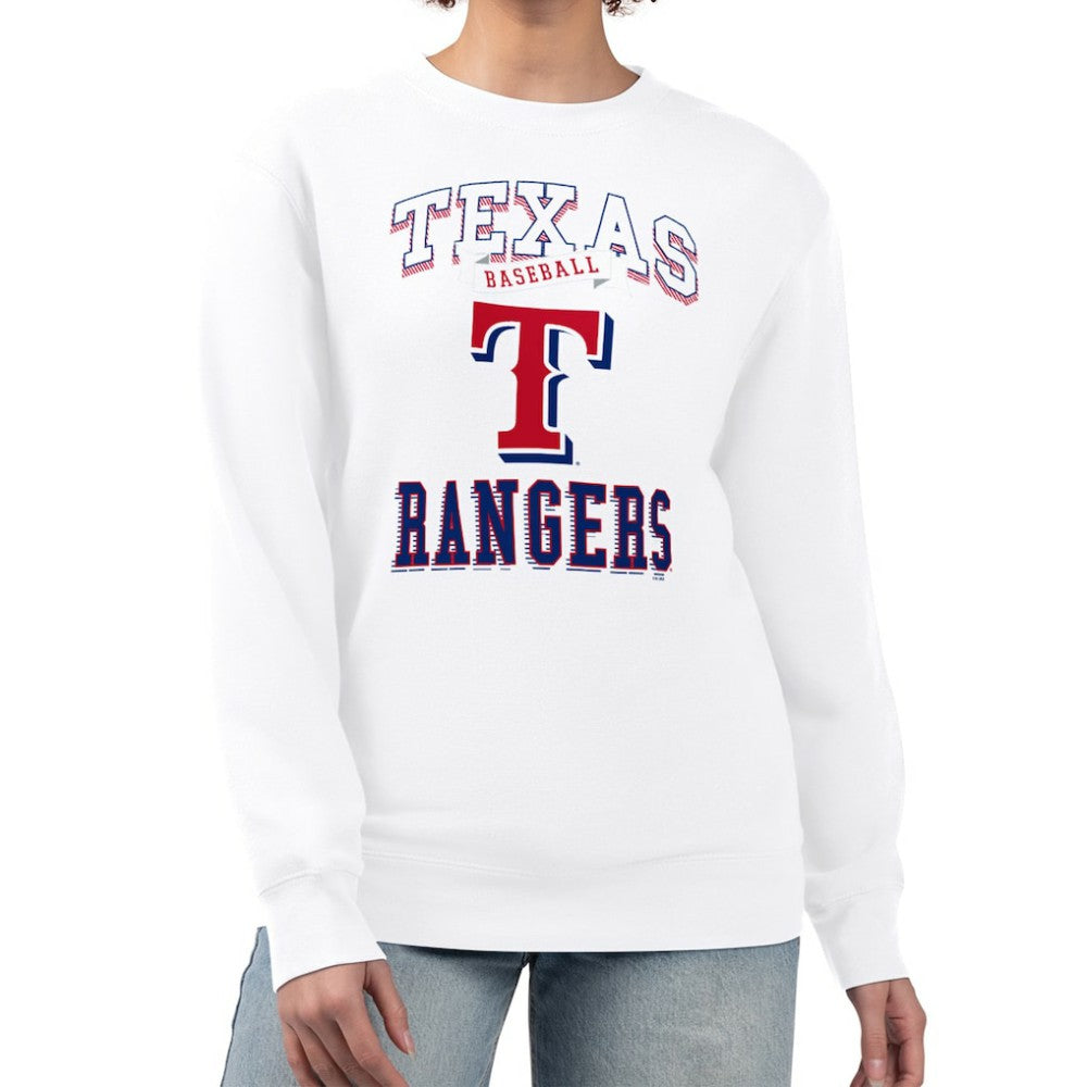 Texas Rangers G-III 4Her by Carl Banks Women's Team Logo Graphic Tri-Blend Fleece Pullover Sweatshirt - MLB Pullover