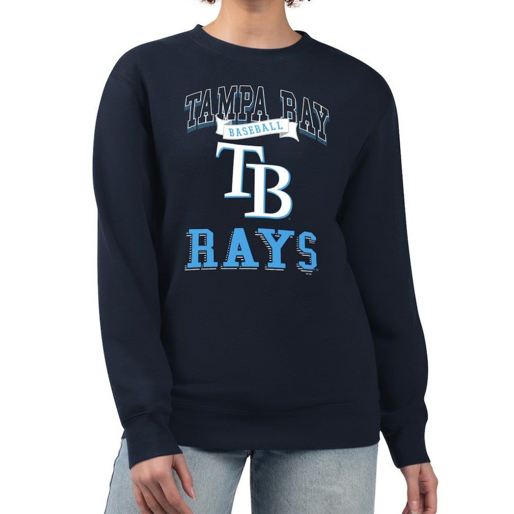 Tampa Bay Rays G-III 4Her by Carl Banks Women's Team Logo Graphic Tri-Blend Fleece Pullover Sweatshirt - MLB Pullover