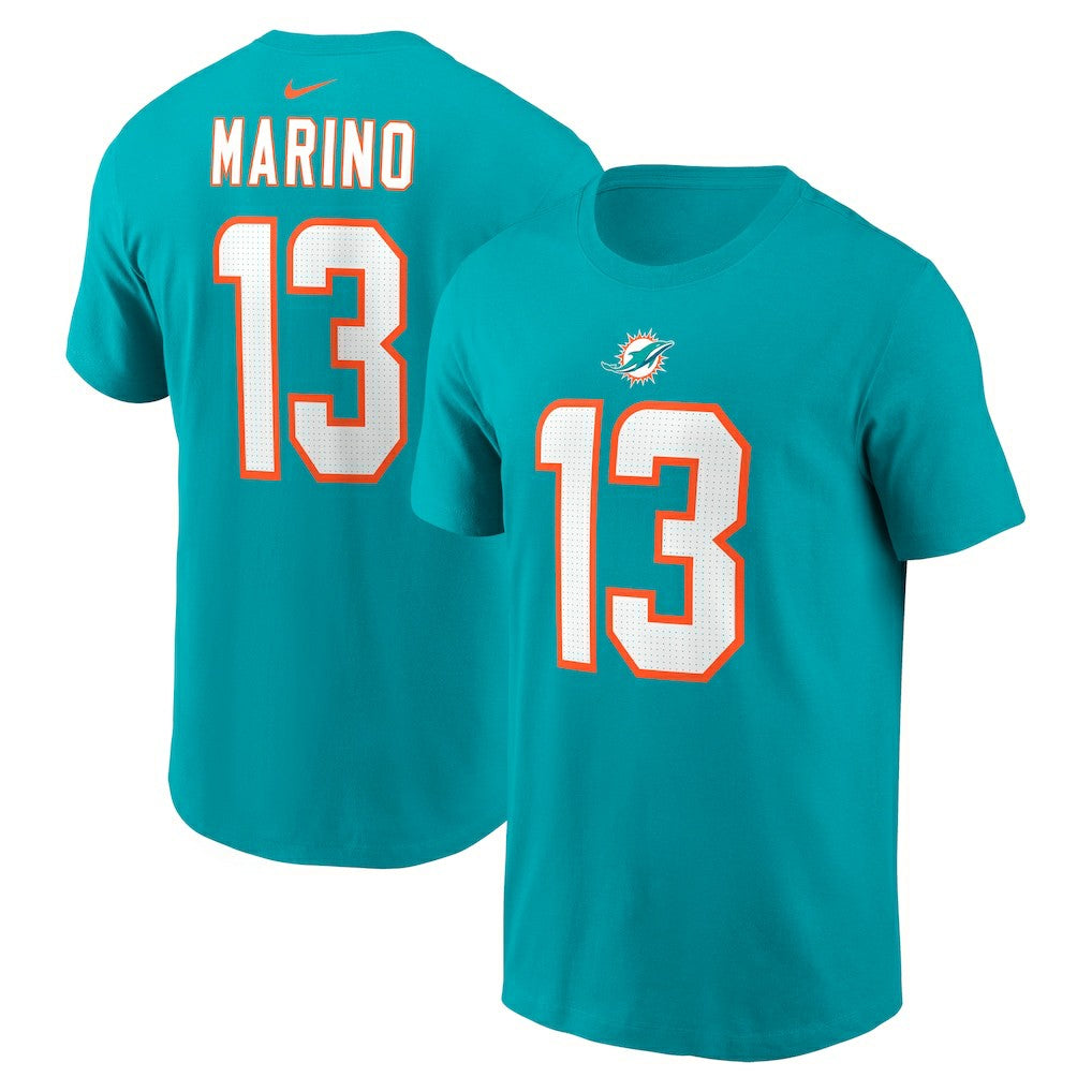 Miami Dolphins Dan Marino  Retired Player Name & Number T-Shirt | NFL Sale
