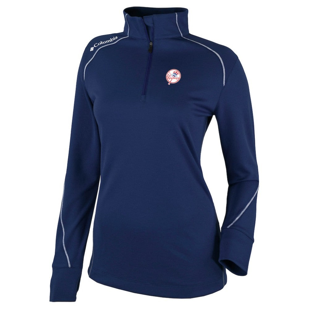 New York Yankees Columbia Women's Cooperstown Collection Shotgun 2.0 Omni-Wick Quarter-Zip Top - Navy - MLB Tops