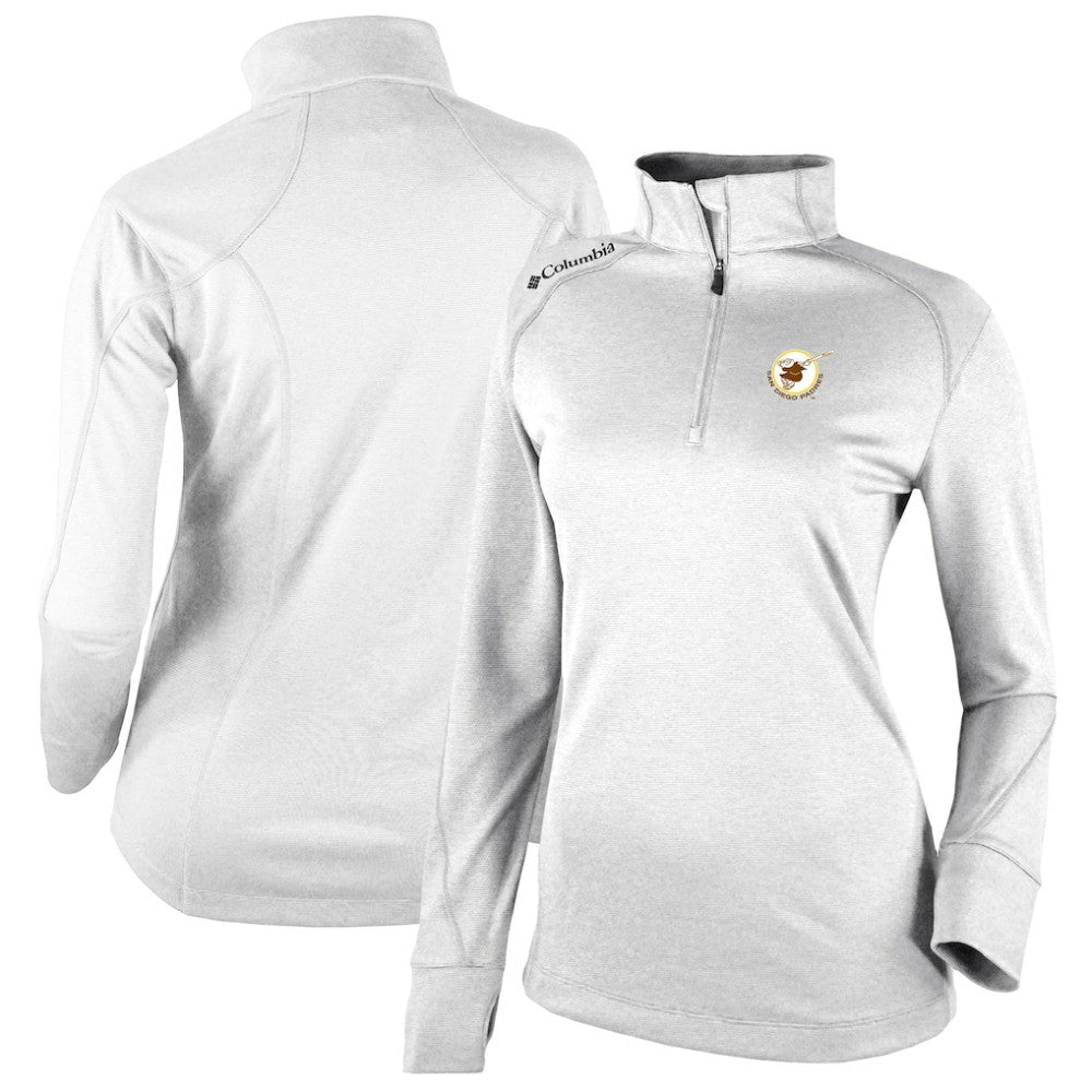 San Diego Padres Columbia Women's Cooperstown Collection Shotgun 2.0 Omni-Wick Quarter-Zip Top - White - MLB Tops