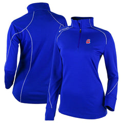 Atlanta Braves Columbia Women's Cooperstown Collection Shotgun 2.0 Omni-Wick Quarter-Zip Top - Royal - MLB Tops