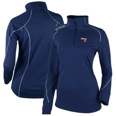 Houston Astros Columbia Women's Cooperstown Collection Shotgun 2.0 Omni-Wick Quarter-Zip Top - Navy - MLB Tops