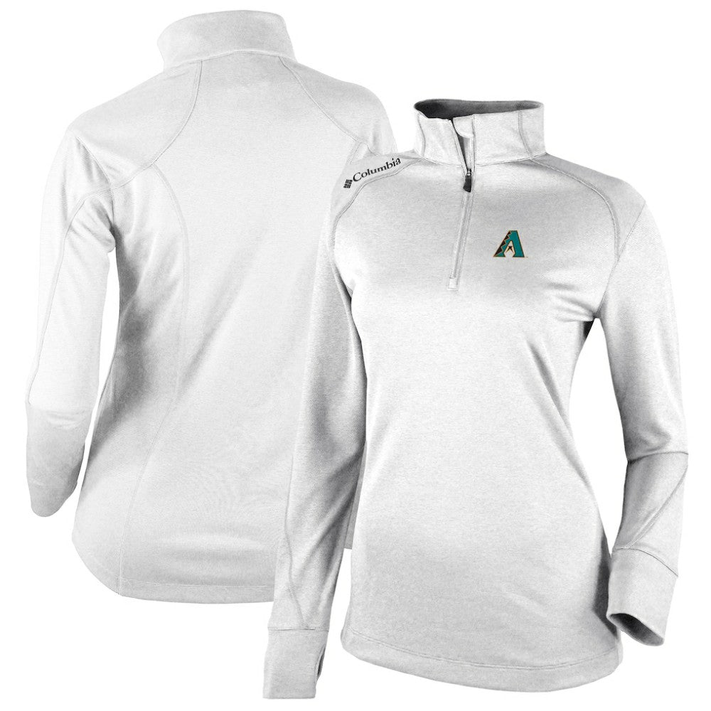Arizona Diamondbacks Columbia Women's Cooperstown Collection Shotgun 2.0 Omni-Wick Quarter-Zip Top - White - MLB Tops