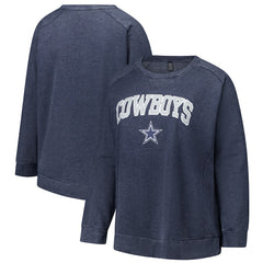 Dallas Cowboys Profile Women's Plus Size Acid Wash Raglan Sweatshirt | NFL Sale