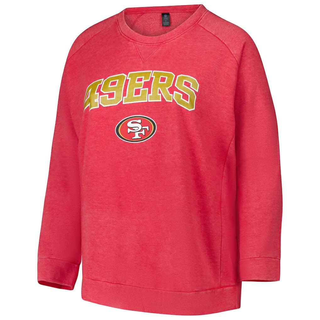 San Francisco 49ers Profile Women's Plus Size Acid Wash Raglan Sweatshirt | NFL Hot