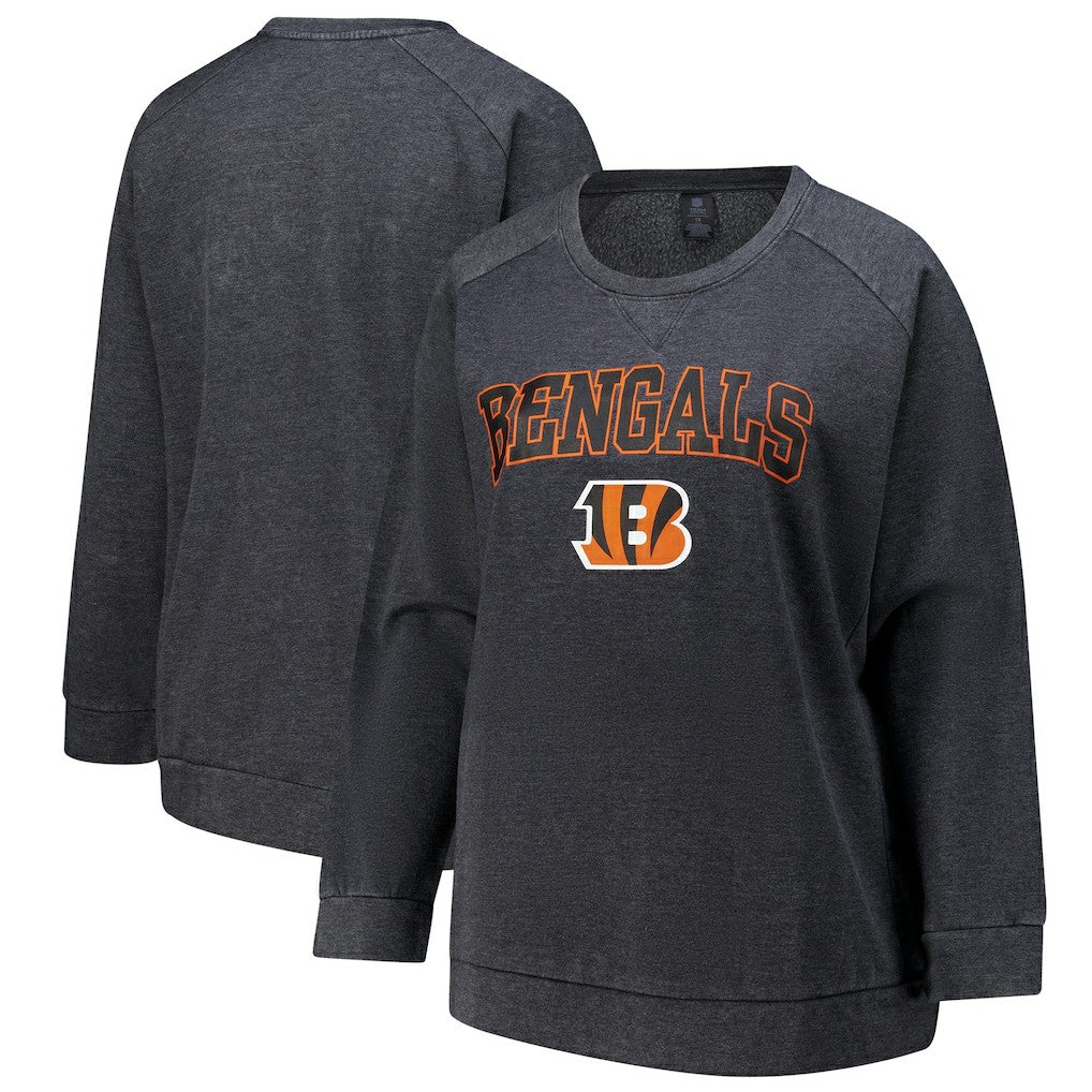Cincinnati Bengals Profile Women's Plus Size Acid Wash Raglan Sweatshirt | NFL Near me