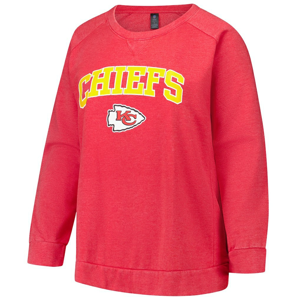 Kansas City Chiefs Profile Women's Plus Size Acid Wash Raglan Sweatshirt | NFL Near me