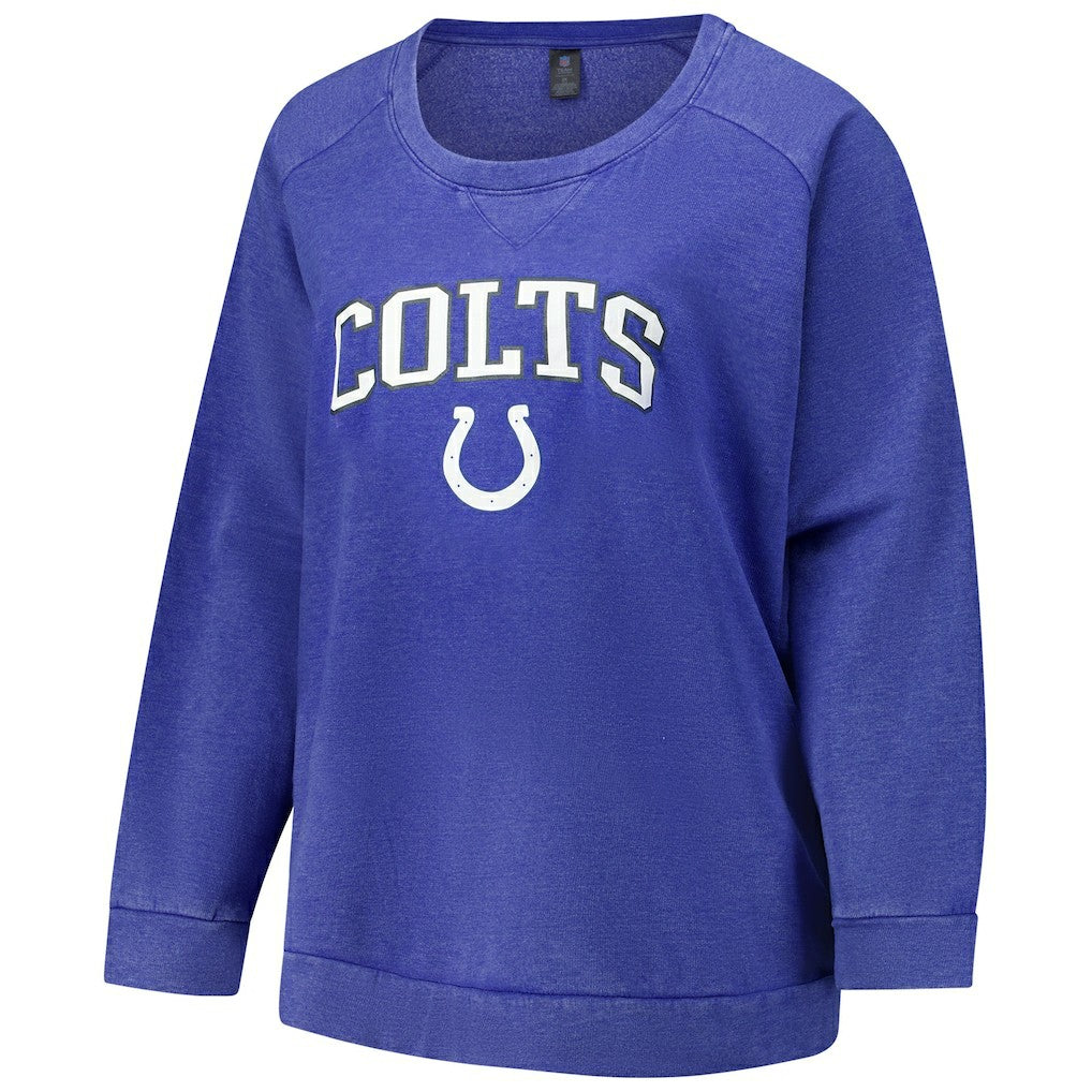 Indianapolis Colts Profile Women's Plus Size Acid Wash Raglan Sweatshirt | NFL US