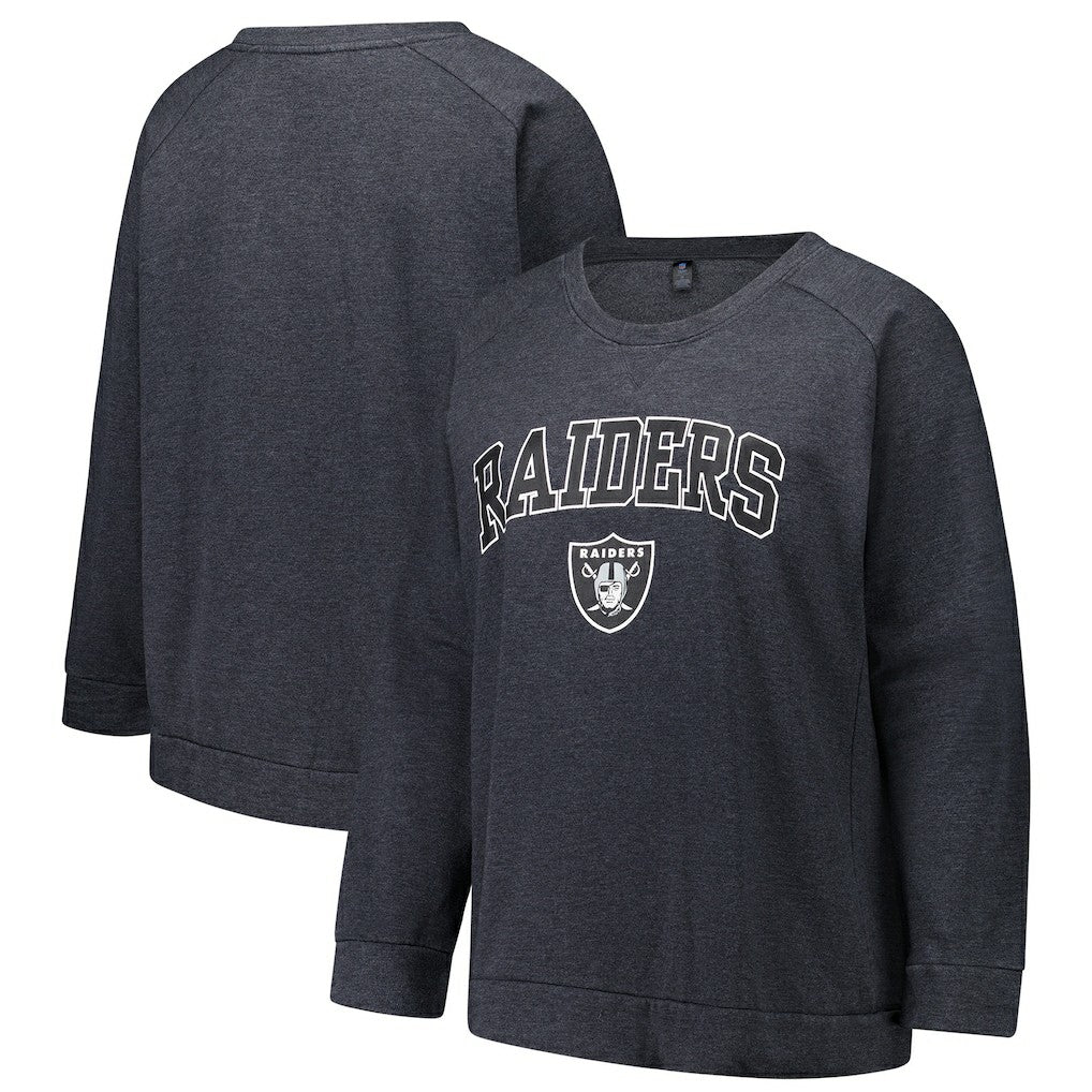 Las Vegas Raiders Profile Women's Plus Size Acid Wash Raglan Sweatshirt | NFL Sale