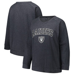 Las Vegas Raiders Profile Women's Plus Size Acid Wash Raglan Sweatshirt | NFL Sale
