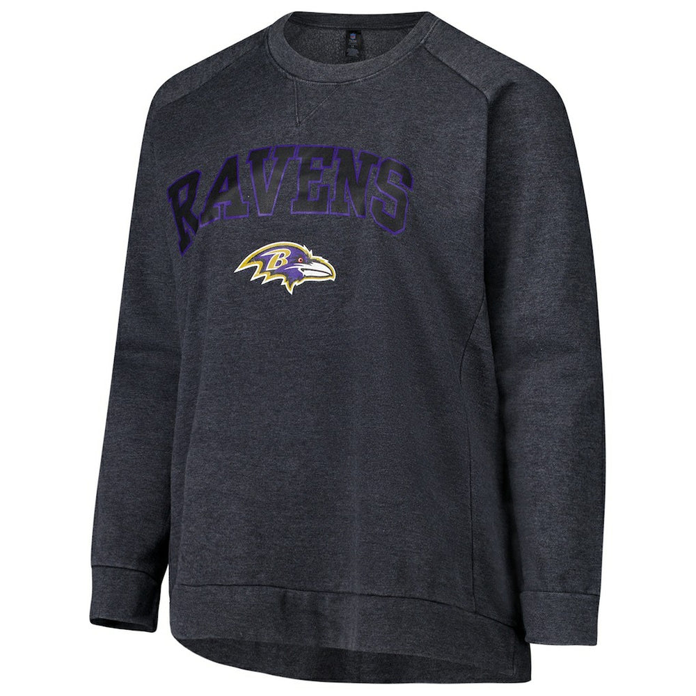 Baltimore Ravens Profile Women's Plus Size Acid Wash Raglan Sweatshirt | NFL New