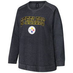 Pittsburgh Steelers Profile Women's Plus Size Acid Wash Raglan Sweatshirt | NFL On sale