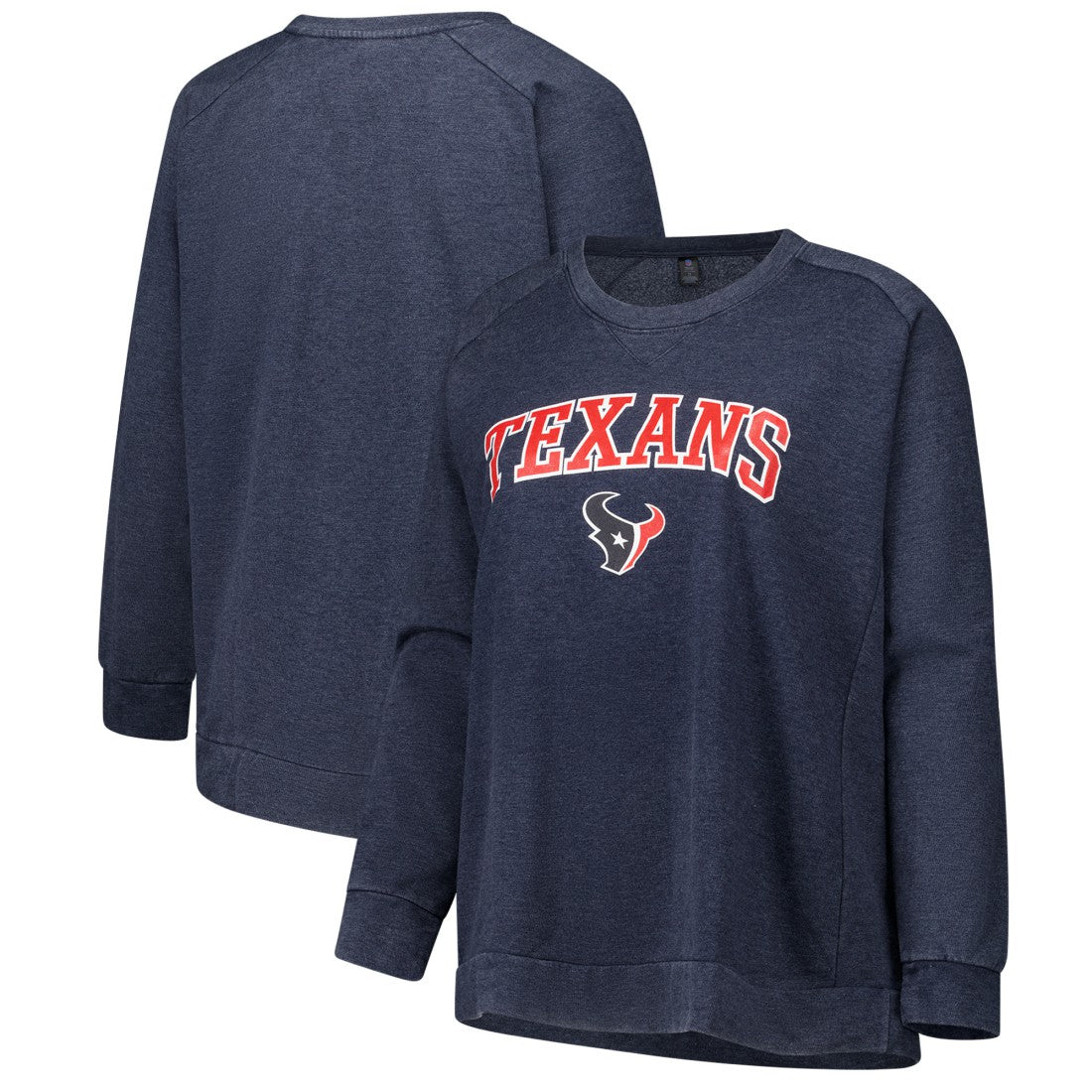 Houston Texans Profile Women's Plus Size Acid Wash Raglan Sweatshirt | NFL Online