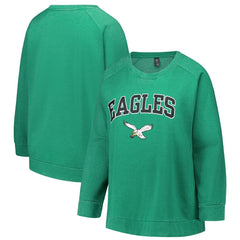 Philadelphia Eagles Profile Women's Plus Size Acid Wash Raglan Sweatshirt | NFL Online